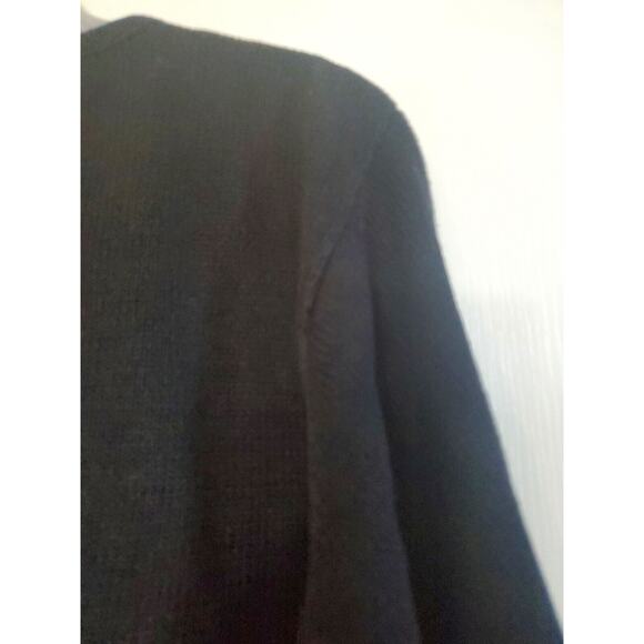 Dress Barn Black Beaded Floral Bouquets Boxy Holiday Cardigan Sweater Size Large - Picture 11 of 13